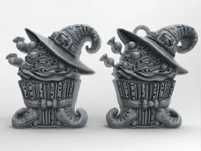 witch hat cup cake decor 2  3D print model