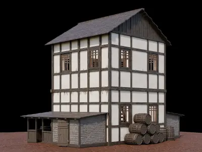 Medieval Village Asset 12 - 4K Textures Game Ready Low-poly 3D model