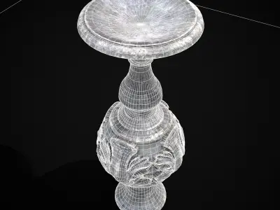 Floral Garden Bird Feeder Decoration Low-poly 3D model