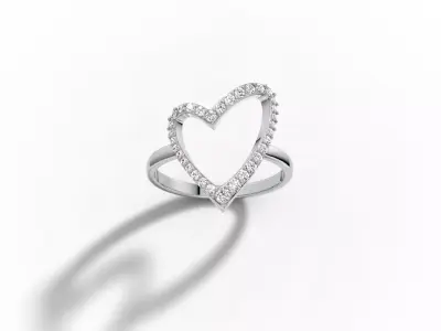 Heart ring 3D print model