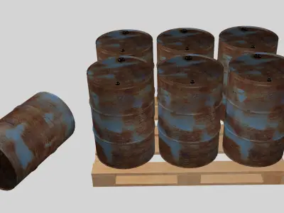 Steel barrel Free 3D model