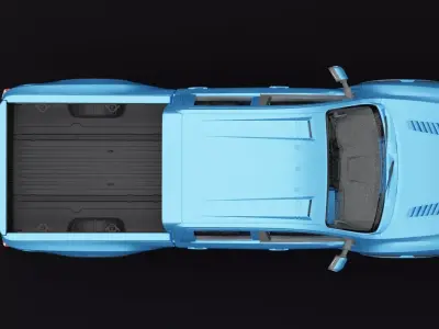 Nissan 4x4 Car Metallic Blue Low-poly 3D model