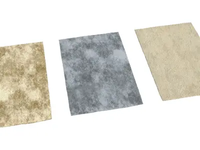 Rectangle rug  three colors 3D model