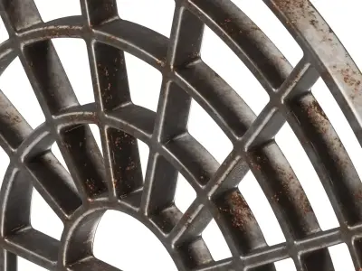 Rusty Iron Arch Window Grill 3D model
