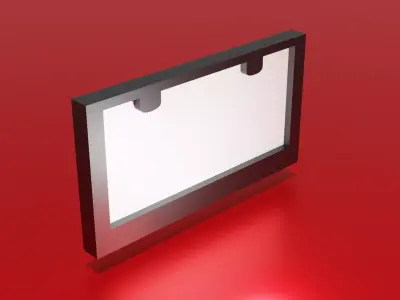 Low Poly Number Plate Frame Free 3D model