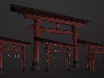 Torii Gates Low-poly 3D model