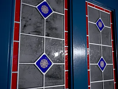 Stylized wooden door Free low-poly 3D model