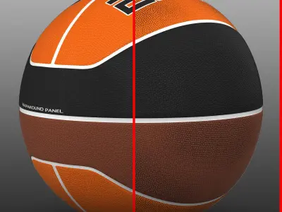 Basketball ball euro tricolor trademark Low-poly 3D model