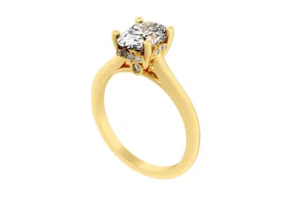 OVAL Cut Hidden Halo Engagement  3D print model