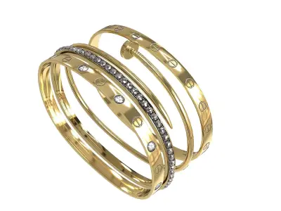 Bracelets Jewelry Fashion Set 1 Low-poly 3D model