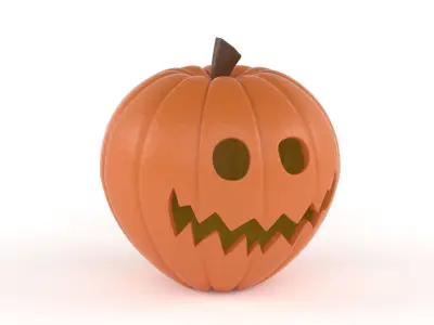 Halloween Pumpkin with Hat 3D model