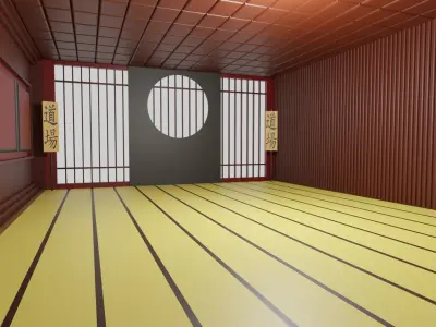 Kung-Fu Hall Low-poly 3D model