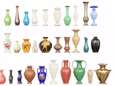 Vase collection 3D model