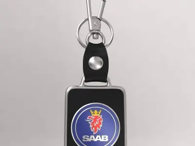 Saab car logo keychain 3d model  3D model