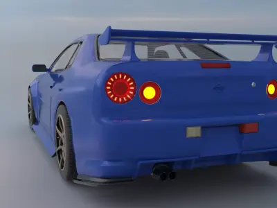 JDM Icon Nissan Skyline GTR R34  The Blue Godzilla 3D model