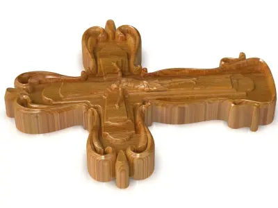 Cross 3D print 3D model wooden 3D model
