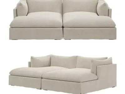 Four Hands Atelier Habitat Double Chaise Sectional 3D model