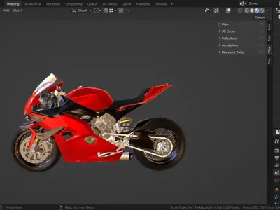 supersport street motorcycle 3d model  3D model