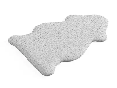 Soft Plush Faux Sheepskin Rug Blue 2 3D model