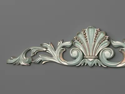 Cartouche decorative ornate piece 3D print model