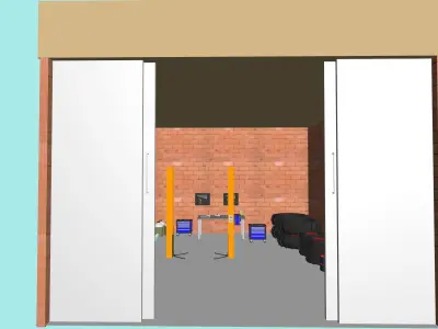 car workshop cartoon 3D model