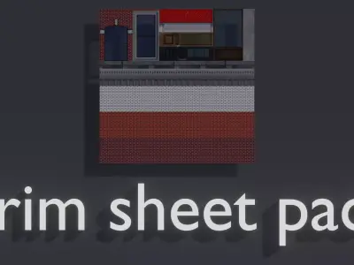 City trim sheet Low-poly 3D model