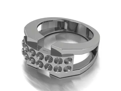 Men Diamond Jewelry Ring 3D print model