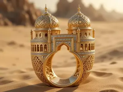 Luxury Palace Ring 3D Gold Domes Diamond Pave Architecture Low-poly 3D model