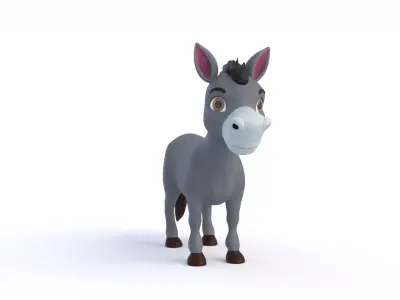 Cartoon Donkey 3D model
