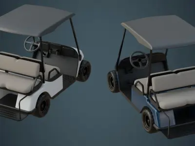 Golf Cart 1A Low-poly 3D model