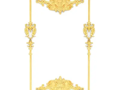 Collection stucco molding frame 3D model purchase