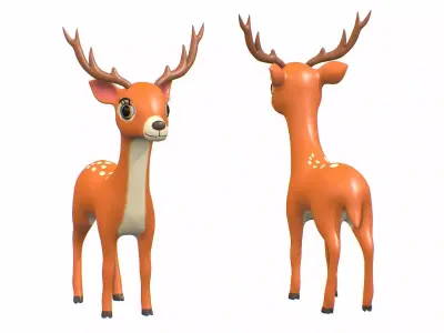 Cartoon Deer  3D model