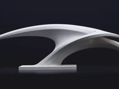 Modern abstract sculpture 022 Low-poly 3D model