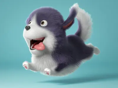 Cartoon Dog Rigged 3D model