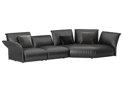 Flower Designed Luxury Calf Leather Sofa 3D model purchase