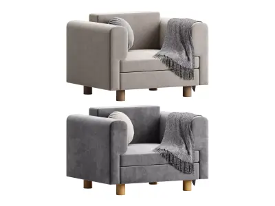 InMar Velvet Smoking Chair 3D model
