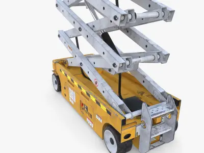 Electric Scissor Lift v2 Low-poly 3D model