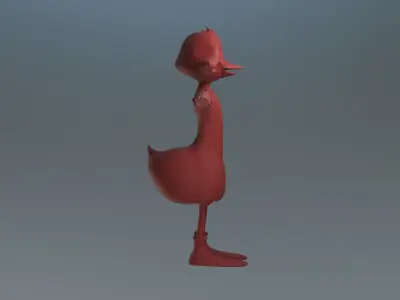 Duck Character Rigged and Morph Low-poly 3D model