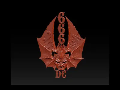 Collection 11 gothic demon logo 3D print model