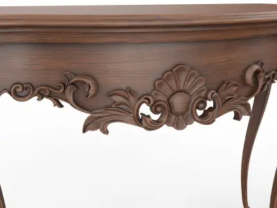 Wooden classic console table 01 01 3D model