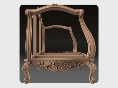  Carved Canape ornament for cnc 03 3D model