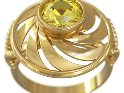 Kirigami Ring 3D Printable Jewelry Model 3D print model