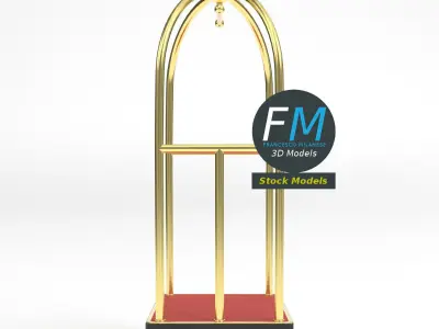 Hotel luggage cart 2 3D model