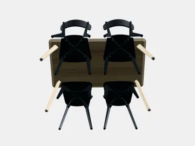 LISABO - LISABO Table and 4 chairs 1 Low-poly 3D model