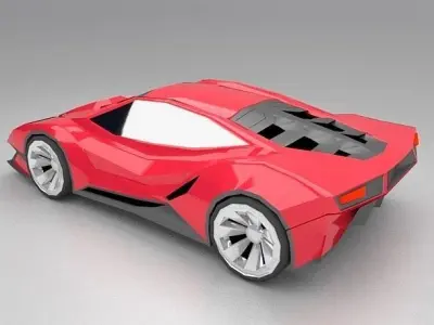 Lowpoly futuristic concept vehicles 3D Model Pack