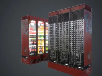 Cola Vending Machine Low-poly 3D model