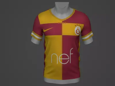 galatasaray Football Jersey T-Shirt - Soccer Kit Low-poly 3D model