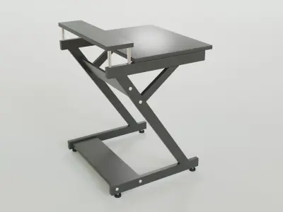Computer gaming desk Free low-poly 3D model