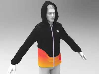 3D Black hoodie Shirt 3D model