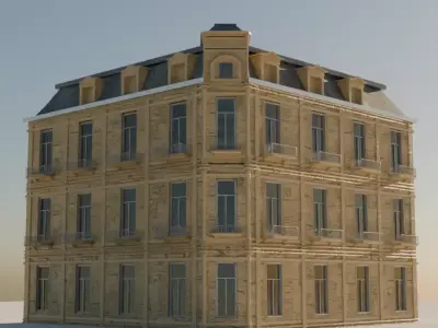 French Construction Low-poly 3D model